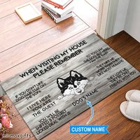 Pomsky Fußmatte, Teppich, Hundematte, Wenn Sie Mein Haus Besuchen Geschenk Für Hundeliebhaber, Hundefußmatte, Fußmatte Wohnkultur, Hundematte von miumaxgifts