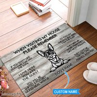 Ratten Terrier Fußmatte, Teppich, Hundematte, Wenn Sie Mein Haus Besuchen Geschenk Für Hundeliebhaber, Hundetürmatte, Fußmatte Wohnkultur, Hundematte von miumaxgifts