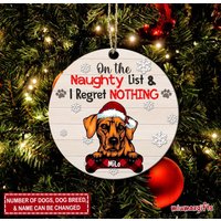 Rhodesian Ridgeback Ornament, Auf Der Frechen Liste, Ich Bereue Nichts Hund, Weihnachtsgeschenk, Hund Weihnachten, Hundeliebhaber von miumaxgifts