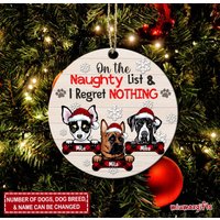 Schäferhund Ornament, Auf Der Frechen Liste Ich Bereue Nichts Hund, Deutschland Weihnachtsgeschenk, Hund Weihnachten, Hundeliebhaber von miumaxgifts