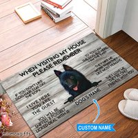 Schipperke Fußmatte, Teppich, Hundematte, Wenn Sie Mein Haus Besuchen Geschenk Für Hundeliebhaber, Hundefußmatte, Fußmatte Wohnkultur, Hundematte von miumaxgifts