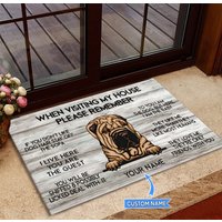 Shar Pei Fußmatte, Teppich, Besuchen Sie Meine Hausmatte, Perfektes Geschenk Für Hundeliebhaber, Hundefußmatte, Wohnkultur, Lustige Hundematte von miumaxgifts