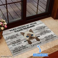 Siamkatze Teppich, Fußmatte, Besuch Meiner Hausmatte, Perfektes Geschenk Für Katzenliebhaber, Katzenteppich, Fußmatte Wohnkultur, Matte von miumaxgifts