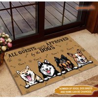 Siberian Husky Fußmatte, Teppich, Matte, Gäste Werden Vom Hund Genehmigt, Geschenk Für Hundeliebhaber, Hundeteppich, Hunde-Fußmatte, Wohnkultur von miumaxgifts
