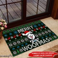Siberian Husky Fußmatte, Weihnachtsteppich, Teppich, Hundematte, Matte, Weihnachtsfußmatte, Geschenk Für Hundeliebhaber von miumaxgifts