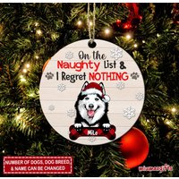 Siberian Husky Ornament, Auf Der Frechen Liste Bereue Ich Nichts Hund, Weihnachtsgeschenk, Hund Weihnachten, Hundeliebhaber Geschenke von miumaxgifts