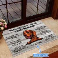 Vizsla Teppich, Matte, Personalisierte Fußmatte, Besuch Meines Hausteppichs, Geschenk Für Hundeliebhaber, Hund Wohnkultur, Lustige Hundematte von miumaxgifts