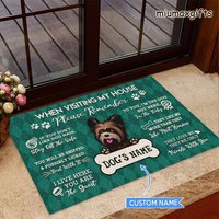 Yorkshire Terrier Fußmatte, Yorkie Teppich, Personalisierte Hundefußmatte, Hundeteppich, Hundematte, Fußmatte Für Hundeliebhaber, Besuch Meiner von miumaxgifts