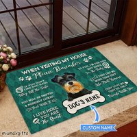 Zwergschnauzer Teppich, Fußmatte, Besuch Meine Hausmatte, Perfektes Geschenk Für Hundeliebhaber, Hundeteppich, Fußmatte Wohnkultur von miumaxgifts
