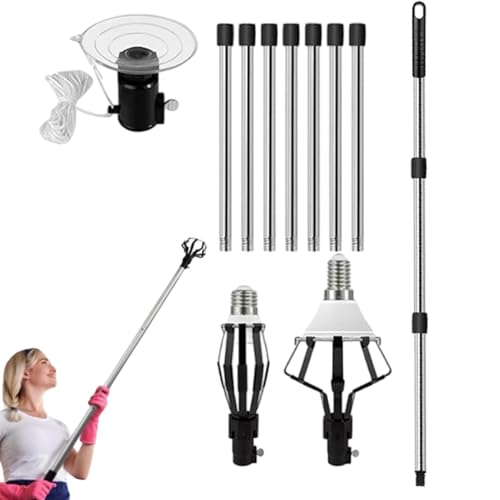 Ceiling Light Bulb Changer, 13ft Extension Pole Light Bulb Changer, High Ceiling Light Changer, Light Bulb Removal Tool, Household Light Bulb Changer, Long Reach Light Bulb Changer for Household von mivceklw