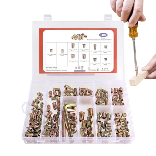 Hex Socket Nut Assortment Kit, Threaded Insert Nuts and Sechseck Key Tool Set for Furniture Assembly, Fiberboard, Plywood, Home Hardware Fasteners, Colorful, White, 1 Set Hex Socket Nut Assortment Kit, Threaded Insert Nuts and Sechseck Key Tool Set for Furniture Assembly, Fiberboard, Plywood, Home Hardware Fasteners, Colorful, White, 1 Set von mivceklw