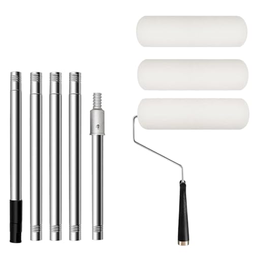 Home Paint Roller Kit - Walzenrahmen | Ärmel, Bürsten, Verlängerungsgriff, robust einfach zu bedienung ideal für Home Office -Handgefertigte Malprojekte an Wänden Decken Türen 13.39 x 7,87 x 1,57 in von mivceklw