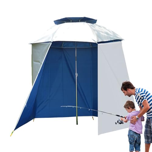 Semi-Enclosed Fishing Umbrella Tent, Uv Block Sports Shade Shelter, Portable Waterproof Sun Parasol with Side Panels, Outdoor Rain Canopy, Beach Camping Cover, 1 Piece Semi-Enclosed Fishing Umbrella Tent, Uv Block Sports Shade Shelter, Portable Waterproof Sun Parasol with Side Panels, Outdoor Rain Canopy, Beach Camping Cover, 1 Piece von mivceklw