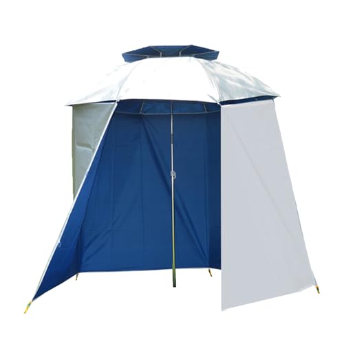 Semi-Enclosed Fishing Umbrella Tent, Uv Block Sports Shade Shelter, Portable Waterproof Sun Parasol with Side Panels, Outdoor Rain Canopy, Beach Camping Cover, 1 Piece von mivceklw