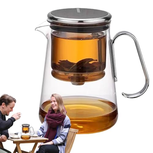 Teapot with Infusers, Loose Tea Teapot, Glass Tea Kettle, Magnetic Tea Brewer with Elegant and Decorative Design for Brewing Both Loose Leaves and Blooming Tea (1 Piece) von mivceklw