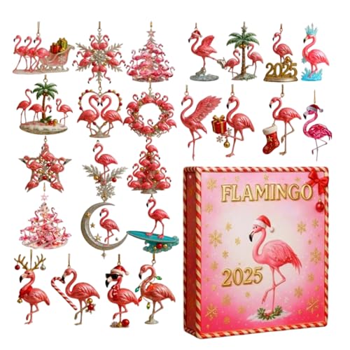 Tropical Flamingo -Kalender - Schreibtisch -Countdown -Display für die tägliche Datumsverfolgung | Dekorative Holzblöcke mit niedlichem Flamingo -Design, Organisator für Büroschlafzimmer Klasse von mivceklw