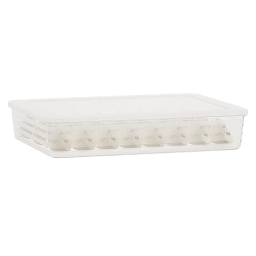 mivceklw Dumpling Freezer Box, Stackable Flat Stacks Food Container, Large Capacity Food Grade Storage Tray for Cookies, Snacks, Pastries, and Meal Prep in Kitchen Refrigerator or Pantry Use von mivceklw