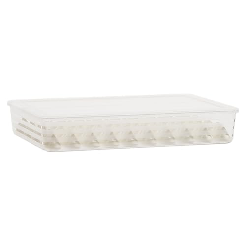 mivceklw Dumpling Freezer Box, Stackable Flat Stacks Food Container, Large Capacity Food Grade Storage Tray for Cookies, Snacks, Pastries, and Meal Prep in Kitchen Refrigerator or Pantry Use von mivceklw