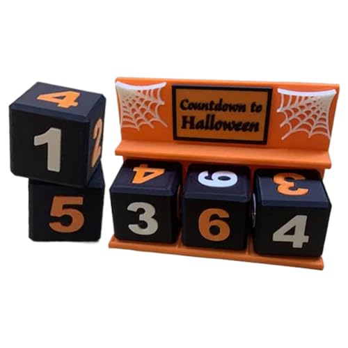 mivceklw Halloween Countdown Kalender, Holiday Decor Display, Spooky Tabletop Ornament, Adjustable Countdown Blocks for Home Living Room Bedside Nightstand Tisch, 4,45 x 3,23 Zoll mivceklw Halloween Countdown Kalender, Holiday Decor Display, Spooky Tabletop Ornament, Adjustable Countdown Blocks for Home Living Room Bedside Nightstand Tisch, 4,45 x 3,23 Zoll von mivceklw