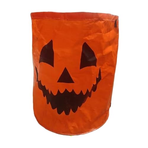 mivceklw Halloween-Kürbisblätterbeutel – wiederverwendbare Halloween-Blätterbeutel für Rasen, 272 l Herbst-Müllbehälter mit Griff, dekorativ für Außenbereich, Hof, Hinterhof, Spielplatz, Park von mivceklw