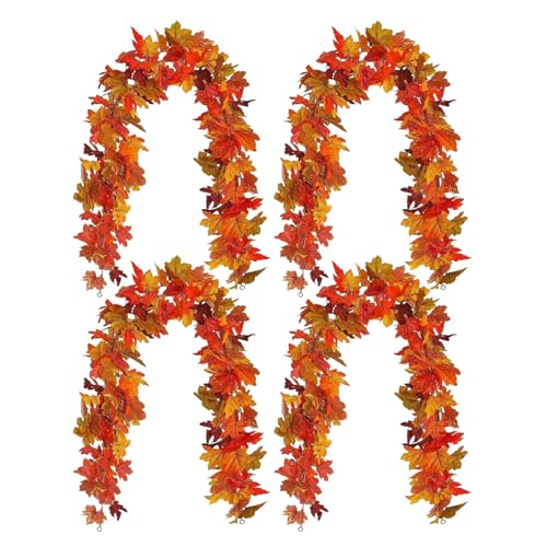 mivceklw Herbstgirlande für Kamin – 4 Stück Girlande mit Herbstblättern für Kamin | Halloween-Dekorationen und Dekoration für Foyer Treppe Wohnzimmer mivceklw Herbstgirlande für Kamin – 4 Stück Girlande mit Herbstblättern für Kamin | Halloween-Dekorationen und Dekoration für Foyer Treppe Wohnzimmer von mivceklw