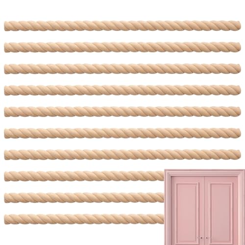 mivceklw Holzleiste Zierleiste Dekorativ,Unbehandelte 3D Zierleiste Holzleiste - 10 Stücke Unbehandelte Holzleisten Für Kleiderschrank Kamin Wand Tür Spiegel Möbel Schrank Kommode von mivceklw