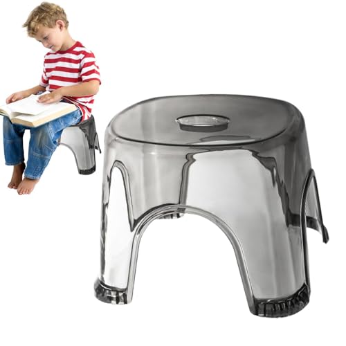 mivceklw Klarer Duschhocker, Wasserdichter und Rutschfester transparenter Hocker, Badhocker, transparenter Sitz, Dusch-Eckhocker für Badezimmer, kleine Duschräume, Hocker von mivceklw