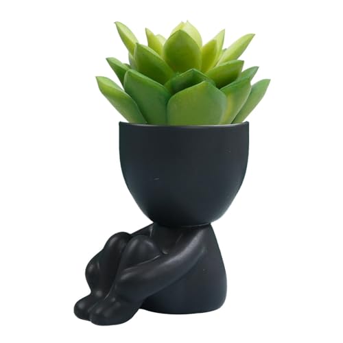 mivceklw Pflanzgefäß mit Gesicht, kleine Keramiktöpfe für Zimmerpflanzen mit Drainage, dekorative Blumentöpfe in menschlicher Form für Mini-Pflanzen, Luftpflanzen, Sukkulenten, Farne mivceklw Pflanzgefäß mit Gesicht, kleine Keramiktöpfe für Zimmerpflanzen mit Drainage, dekorative Blumentöpfe in menschlicher Form für Mini-Pflanzen, Luftpflanzen, Sukkulenten, Farne von mivceklw