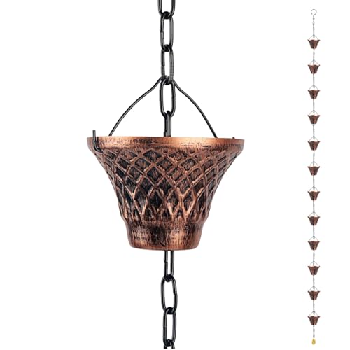 mivceklw Regenketten Für Dachrinnen - 2.7 Meter Dekorative Fallrohr Verlängerung Abfluss | 12 Schalen Deko Regenkette - Für Haus Garten Outdoor Pavillon Dach Vordach mivceklw Regenketten Für Dachrinnen - 2.7 Meter Dekorative Fallrohr Verlängerung Abfluss | 12 Schalen Deko Regenkette - Für Haus Garten Outdoor Pavillon Dach Vordach von mivceklw