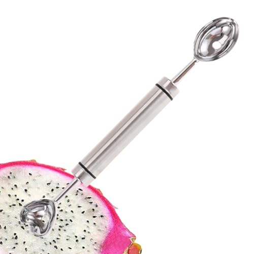 mivceklw Schnitzwerkzeuge - Edelstahl Doppelköpfiger Wassermelonen Kugelausstecher | Löffel Für Honigmelone Pitaya Kiwi Tomaten Küche Servieren,Für Pitaya Kiwi Tomaten Butter Servieren Entkernen Birne von mivceklw