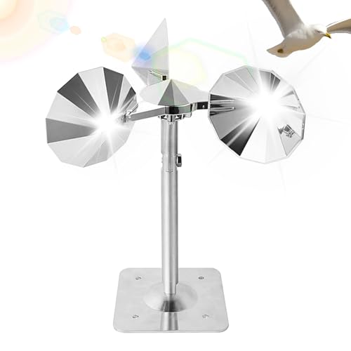 mivceklw Vogelspinner, reflektierende, windgetriebene Vogelschreckstäbe – rotierender Köderreflektor, flexibles Design für Pool, Terrasse, Garten, Hof, Fenster, Outdoor, Rasen von mivceklw