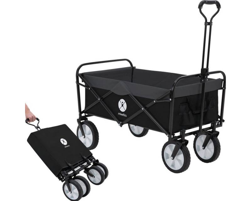 miweba Bollerwagen Transportkarre Handwagen kompakter Bollerwagen MB-35 (Bollerwagen faltbar für Kinder - klappbar - Gerätewagen - Faltwagen, 1-tlg., witterungsbeständig - ergonomischer Griff - aufgeklappt in 10 Sek), kleiner Wendekreis - widerstandsfähig - elastisch - reißfest von miweba