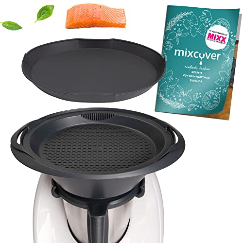 mixcover Dampfgarform Silikonform Auflaufform mit Ebook Rezeptheft kompatibel mit Thermomix Zubehör für Varoma Einlegeboden - Zubehör für TM5 TM6 TM31 TM Friend, ganz von mixcover