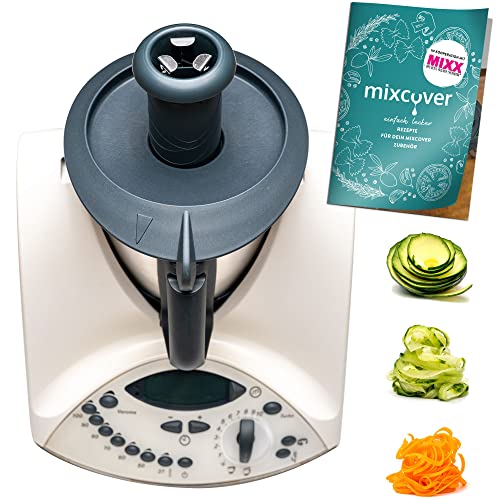 mixcover verbesserter Spiralschneider Gemüsenudeln herstellen mit Ebook Rezeptheft kompatibel mit Vorwerk Thermomix TM31 Gemüsepasta Gemüsehobel gemüsereibe elektrisch GemüseStyler von mixcover