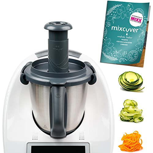 mixcover verbesserter Spiralschneider Gemüsenudeln herstellen mit Ebook Rezeptheft kompatibel mit Vorwerk Thermomix TM6 oder Vorwerk Thermomix TM5 Gemüsepasta Gemüsehobel GemüseStyler von mixcover