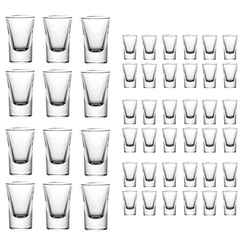 mixed24 48er Set Schnapsgläser 2cl 20ml 35ml Shotgläser Pinnchen Shots Tequila Glas Vodka Gin Schnaps Likör von mixed24