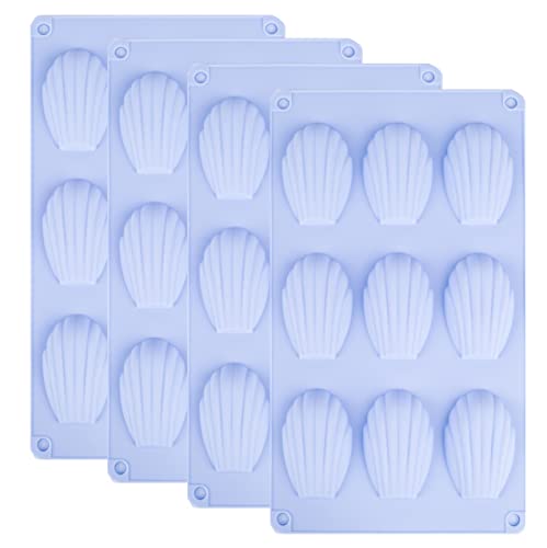 mixed24 4er Set Silikon Madeleine Backformen Bärentatze Madeleinebackform Kuchen Muschel von mixed24