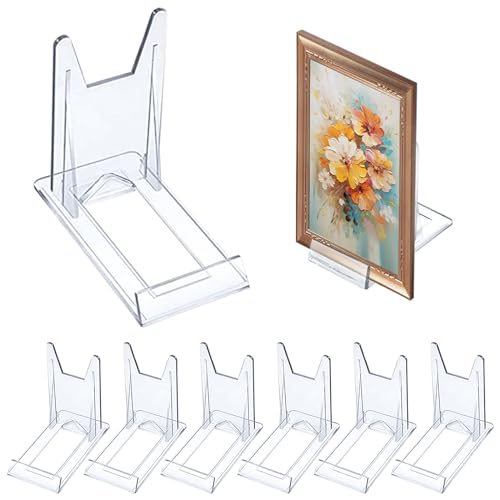 8 Stück Acryl Tellerständer Kunststoff Verstellbar Dekotellerhalter Transparente Aufsteller für Elektronische Produkte Fotodisplays von YAMOOCO