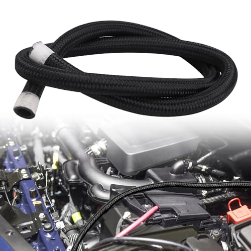 mizikuu 1 Meter Benzinschlauch, Kraftstoffleitung Ø 8 mm ID Kraftstoffschlauch Dieselschlauch Rostfreie Stähle Ölschlauch mit Textilumflechtung für Auto Traktor Dirtbikes Motorrad kleine Motoren von mizikuu