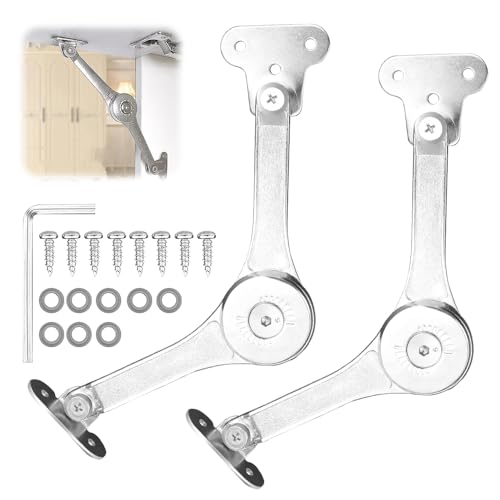 mizikuu 2 Stück Deckelstützscharniere, Gasdruckfeder Klappenhalter Klappenbeschlag Klappenstütze Klappdeckel Klappscharnier Deckelstütze Scharnier für Küchentür,Tatami, Kleiderschrank Öffnungswinkel von mizikuu