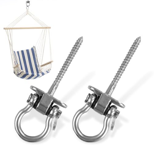 mizikuu 2 Stück Schaukelhaken, Schaukelaufhänger 180° Schaukelschraubenset Halterungen Hängende Schraube Hängematte Edelstahl Schaukel Aufhänger 500kg Tragfähigkeit für Hängematten, Yoga, Boxsäcke mizikuu 2 Stück Schaukelhaken, Schaukelaufhänger 180° Schaukelschraubenset Halterungen Hängende Schraube Hängematte Edelstahl Schaukel Aufhänger 500kg Tragfähigkeit für Hängematten, Yoga, Boxsäcke von mizikuu