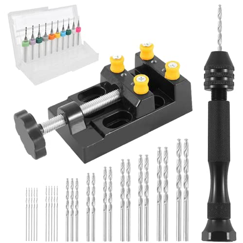 mizikuu 37 Teiliges Mini-Handbohrer-Set für Handwerk, Comius Sharp Pin Schraubstock Präzisions-Spiralbohrer mit Mini-Bohrschraubstock Manuelles Bohrer-Set für Modelle Hobby DIY 0,3-1,2 mm PCB-Bohrer mizikuu 37 Teiliges Mini-Handbohrer-Set für Handwerk, Comius Sharp Pin Schraubstock Präzisions-Spiralbohrer mit Mini-Bohrschraubstock Manuelles Bohrer-Set für Modelle Hobby DIY 0,3-1,2 mm PCB-Bohrer von mizikuu
