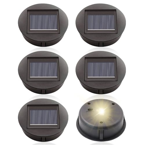 mizikuu 6 Stück Solarleuchten Ersatzteile, 8cm Leuchtmitteln Solarpanel Laterne Deckel Wasserdicht Solar Ersatzdeckel Top LED Leuchten Ersatzoberteil Glühbirne für Solarlaterne Gartenleuchten & DIY von mizikuu