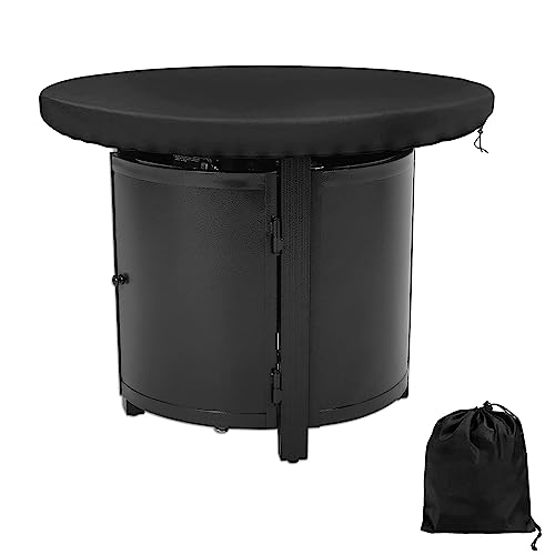 mizikuu Feuerplatte Abdeckung, 420D Grillplatte Schutzhülle Wasserdicht Rund Wasserbeständigkeit Abdeckung Anti-UVe für eine Feuerplatte/Grillplatte mit einem Durchmesser von 80x100cm von mizikuu
