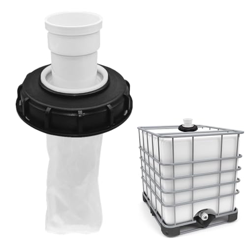 mizikuu 180° IBC Deckelfilter,163mm Vertikal Regenwasserfilter DN 150 IBC Behälter Lid Filter IBC Container mit waschbarem Nylonfilter für Regenwasser IBC Behälter von mizikuu