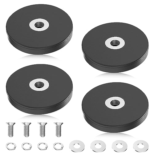 mizikuu Neodym Magnete Gummiert, 4 Stück Haftkraft Magnetsysteme mit Gummimantelm Ø 43mm mit M6 Innengewinde, Haftkraft Bis 20 kg Extra Starke Magnete für Schrauben Öse Oder Haken von mizikuu