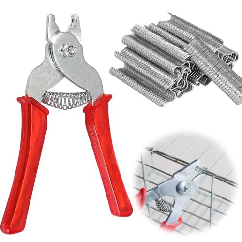 mizikuu Wurstclipper und 600 Clips, Stahl Schweineringzange multifunktional Wurstklipper Klipper Handklipper M-Typ Clip Installation Equipment Tool für Sausage,Pet Käfige, Zaun-Installation von mizikuu