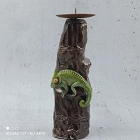 Chamäleon Kerzenständer Keramik Kerzenhalter Unikat Geschenk von mjArtsKeramik