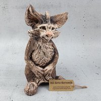 Gargoyle Keramikfigur 23, 5 cm Gartenwächter Unikat von mjArtsKeramik
