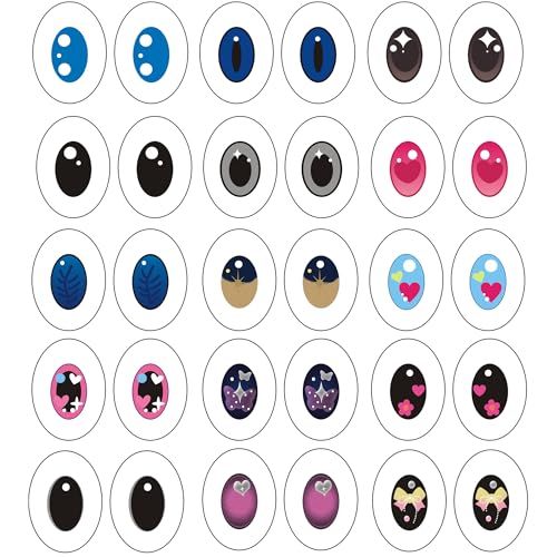 30 Stück Puppenaugen Glas-Cabochon für Ton, Puppenherstellung, Skulpturen, Requisiten, Handwerk, DIY, Schmuckherstellung von mjjmbc